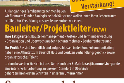 Jobangebot: Bauleiter/Projektleiter (m/w)